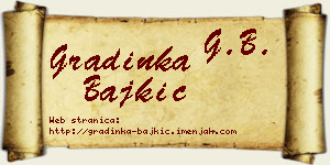 Gradinka Bajkić vizit kartica